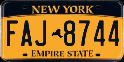 NY license plate FAJ8744