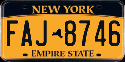 NY license plate FAJ8746