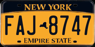 NY license plate FAJ8747
