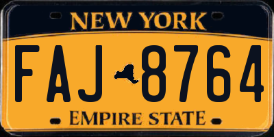 NY license plate FAJ8764