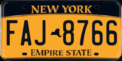 NY license plate FAJ8766