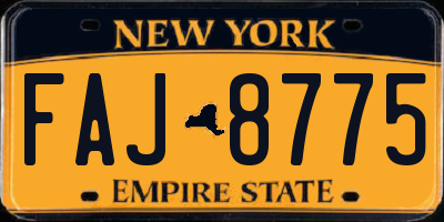 NY license plate FAJ8775