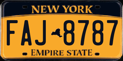 NY license plate FAJ8787