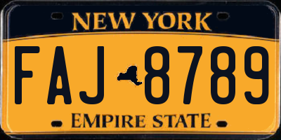 NY license plate FAJ8789