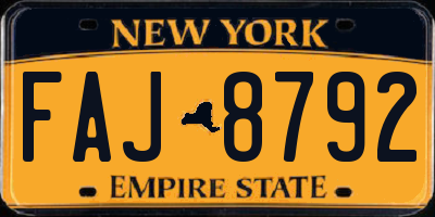 NY license plate FAJ8792