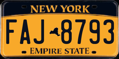 NY license plate FAJ8793
