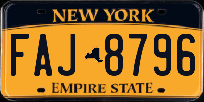NY license plate FAJ8796