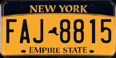 NY license plate FAJ8815