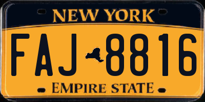 NY license plate FAJ8816
