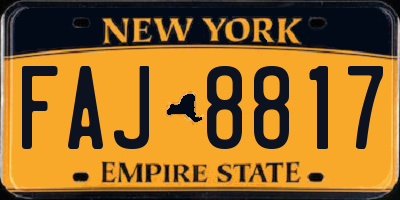 NY license plate FAJ8817