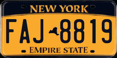 NY license plate FAJ8819