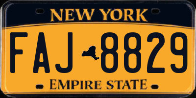 NY license plate FAJ8829