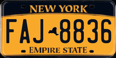 NY license plate FAJ8836