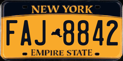 NY license plate FAJ8842