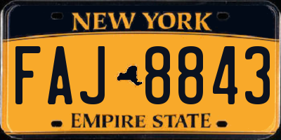 NY license plate FAJ8843