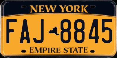 NY license plate FAJ8845