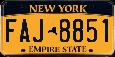 NY license plate FAJ8851