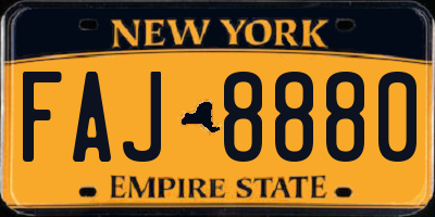 NY license plate FAJ8880