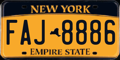 NY license plate FAJ8886