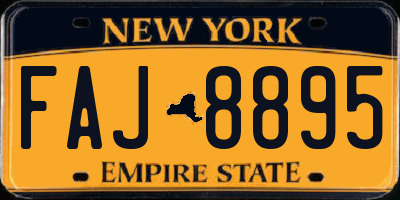 NY license plate FAJ8895