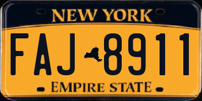 NY license plate FAJ8911
