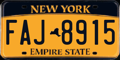 NY license plate FAJ8915