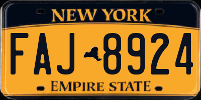 NY license plate FAJ8924