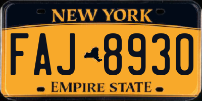 NY license plate FAJ8930