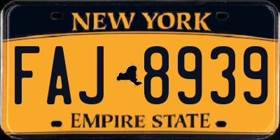 NY license plate FAJ8939