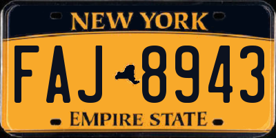 NY license plate FAJ8943