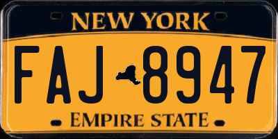 NY license plate FAJ8947