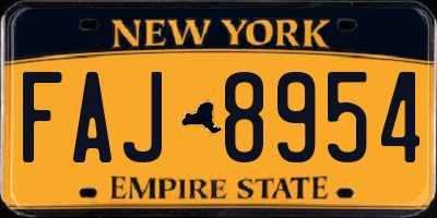 NY license plate FAJ8954