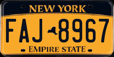 NY license plate FAJ8967