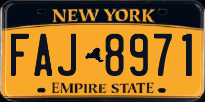 NY license plate FAJ8971