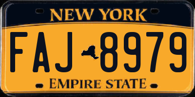 NY license plate FAJ8979