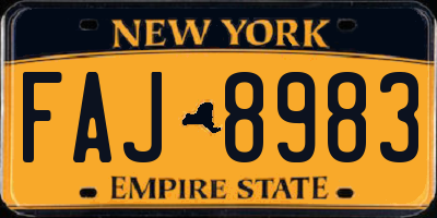 NY license plate FAJ8983