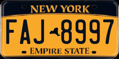 NY license plate FAJ8997