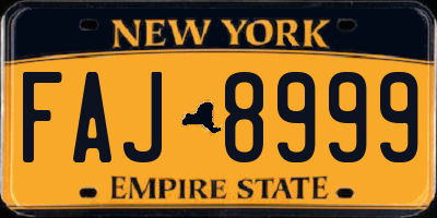 NY license plate FAJ8999