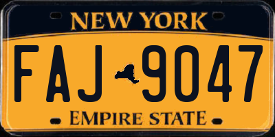 NY license plate FAJ9047