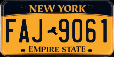 NY license plate FAJ9061