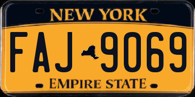 NY license plate FAJ9069