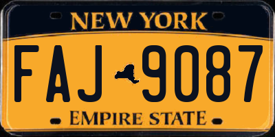NY license plate FAJ9087