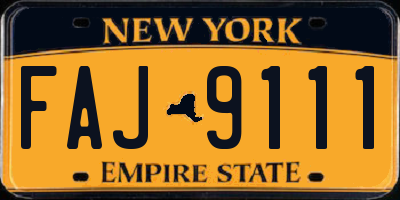 NY license plate FAJ9111