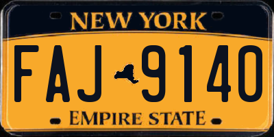 NY license plate FAJ9140