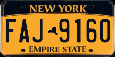 NY license plate FAJ9160