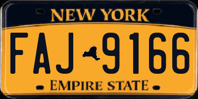 NY license plate FAJ9166
