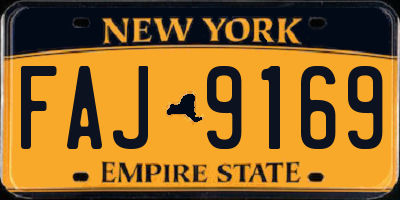 NY license plate FAJ9169