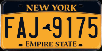NY license plate FAJ9175