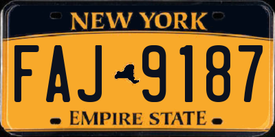 NY license plate FAJ9187
