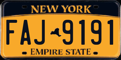 NY license plate FAJ9191